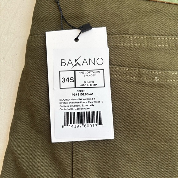 BAKANO NWT Men's Skinny Slim Fit Stretch Pants Size 34 - Picture 7 of 10